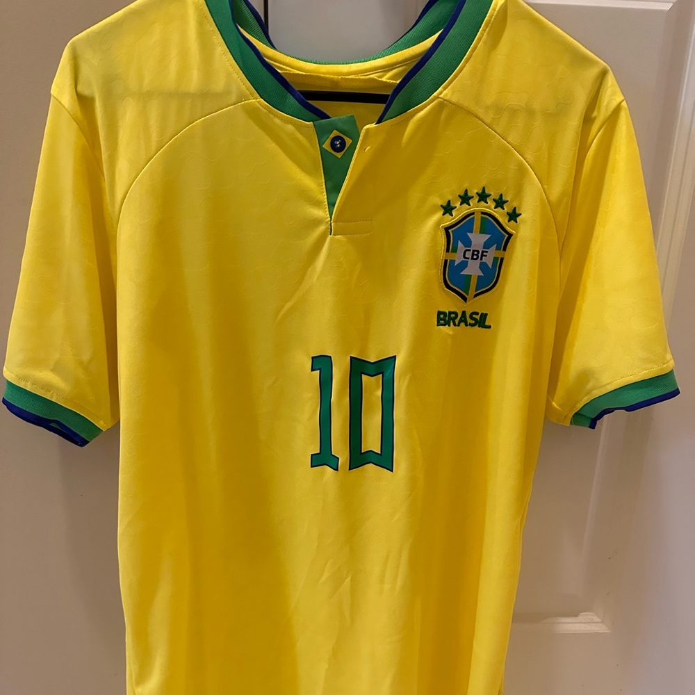 Brazil Neymar Jr #10 HOME KIDS Soccer Jersey KIT